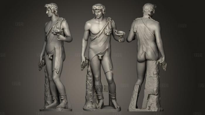 Antinous Dionysus stl model for CNC
